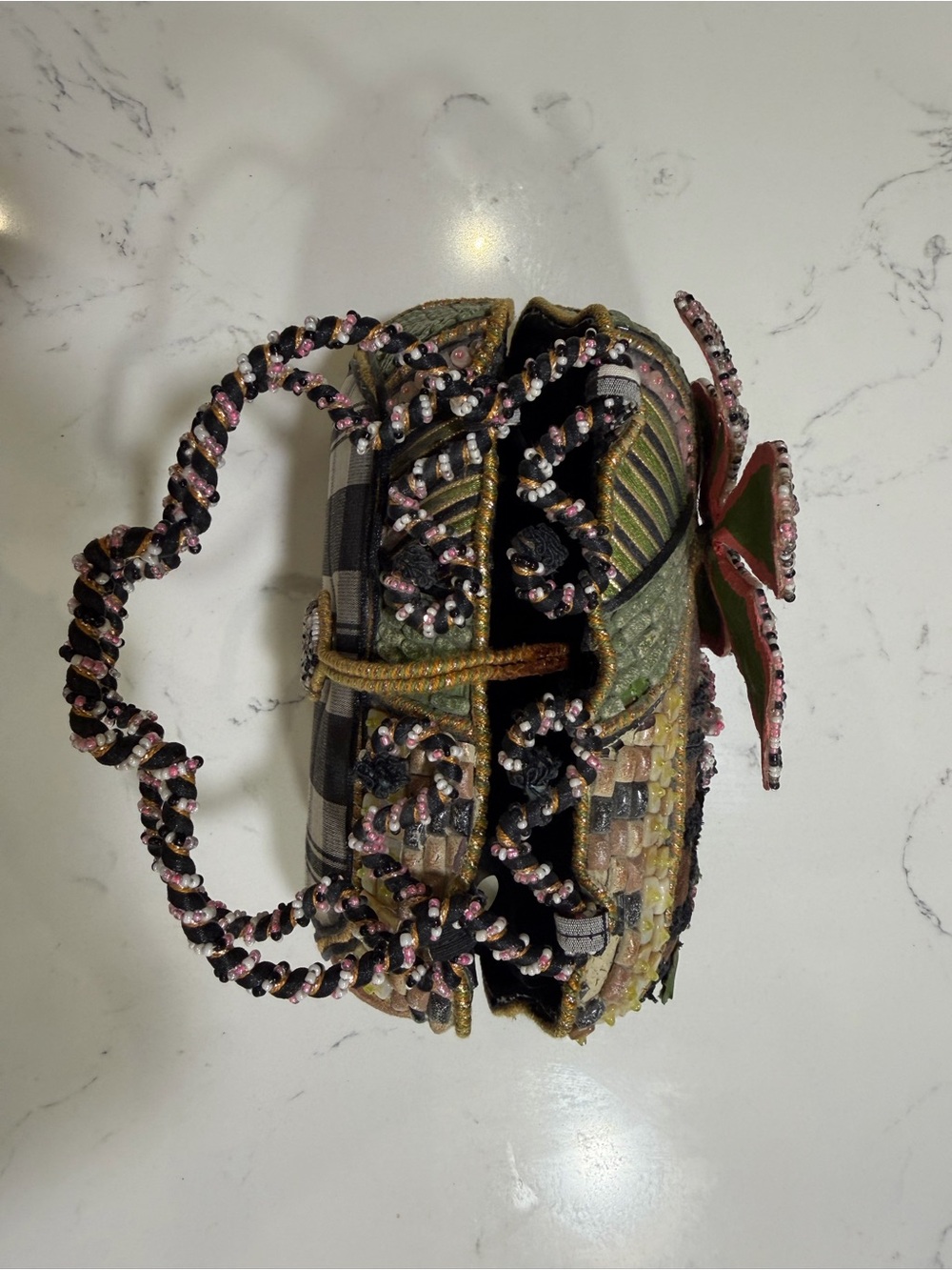 Mary Frances Pink Floral Beaded Evening Clutch - Picture 9 of 9